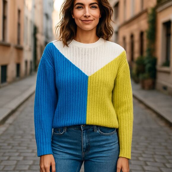 Sincerely Jules color block sweater, crewneck, women's S, NWT - Picture 1 of 9